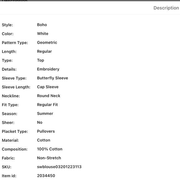 GEO EMBROIDERY BUTTERFLY SLEEVE BLOUSE - Picture 8 of 9